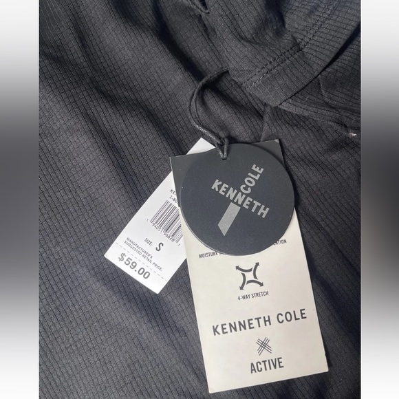 Adidas Activewear Top Mens Medium Black 1/4 Zip High Neck Long Sleeve - Picture 6 of 7